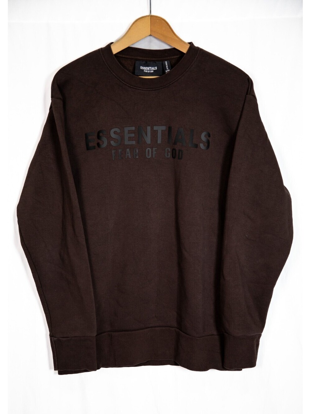 Fear Of God Essentials Crewneck Sweatshirt Burgundy Brown - Men's 2XL